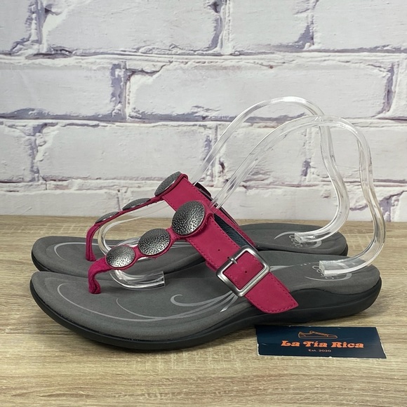 Abeo Pink and Gray Casual Thong Sandals - Picture 3 of 9
